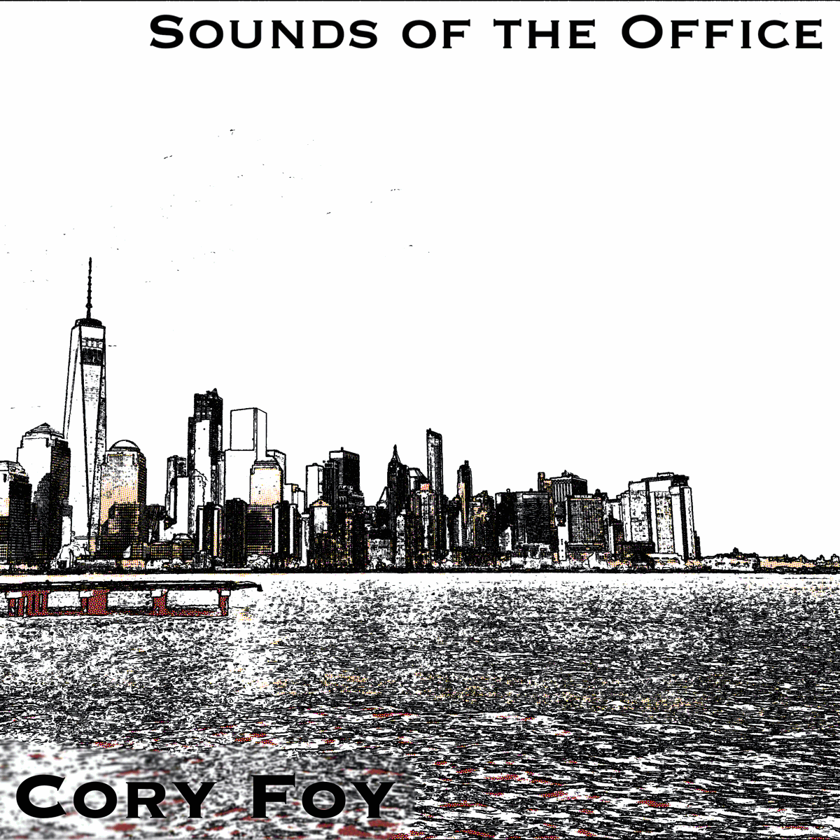 Sounds of the Office album cover with a line drawn picture of the New York City skyline